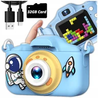 Aparaty Cyfrowe - APARAT CYFROWY FOTOGRAFICZNY DLA DZIECI KAMERA ZABAWKA GRY + KARTA 32GB - miniaturka - grafika 1