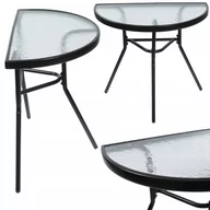 Stoły ogrodowe - Stół Stolik Balkonowy Czarny Szyba - miniaturka - grafika 1