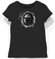 Koszulki i topy damskie - Koszulka damska czarna z motywem szarej myszy w cieniu L - miniaturka - grafika 1