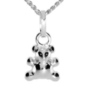 Akcesoria i dodatki do ubrań dla dzieci - InCollections Zawieszka dla dzieci 925/000 srebro wysokiej próby łącznie z łańcuszek pancerny regulowany Teddy 36  38 cm 7310200041401 - miniaturka - grafika 1
