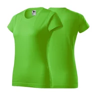 Koszulki i topy damskie - Koszulka green apple z krótkim rękawem z logo na sercu i plecach damska z nadrukiem logo firmy 160g BASIC134 kolor 92 koszulka krótki rękaw - miniaturka - grafika 1