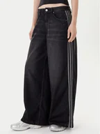 Spodnie damskie - adidas Jeansy adicolor Denim Adilenium JV7453 Czarny Wide Leg - miniaturka - grafika 1