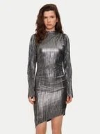 Sukienki - Bruuns Bazaar Sukienka koktajlowa BBW3707 Srebrny Regular Fit - miniaturka - grafika 1