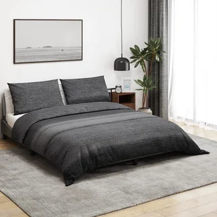 vidaXL Zestaw pościeli, ciemnoszary, 200x200 cm, bawełna - Pościel - miniaturka - grafika 1