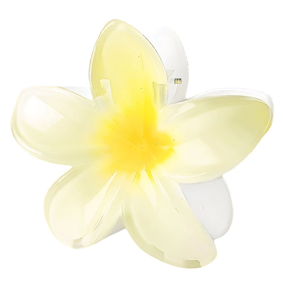 Klamra do Włosów Żółta Duża Kwiat Plumerii Hawajska Lekka i Wytrzymała