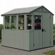 Szklarnie ogrodowe - Domek Ogrodowy Narzędziowy ze Szklarnią 6x8 Keter Szklarnia Ogrodowa 2w1 - miniaturka - grafika 1