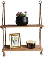 Półki do salonu - Wisząca półka na sznurkach dąb craft złoty T9-K73 - miniaturka - grafika 1