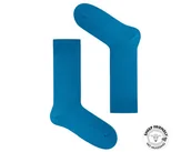 Skarpetki męskie - Niebieskie skarpetki w prążki z wełny merino - miniaturka - grafika 1