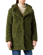 Płaszcze damskie - Urban Classics Damska kurtka zimowa oversized Sherpa Coat Jacket, płaszcz z haczykami i zapięciem na przelotkach, rozmiar XS do 5XL, zielony (Olive 00176), XS - miniaturka - grafika 1