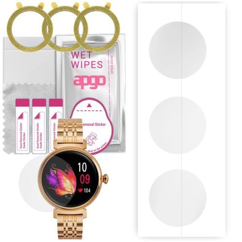 3x folia ochronna hydrożelowa do Rubicon RNCF21 - apgo Smartwatch Hydrogel Protection Ochrona na ekran smartwatcha