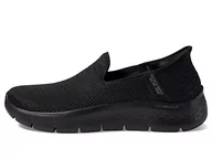 Kapcie damskie - Skechers Damskie kapcie Go Walk Flex, czarne tekstylne/wykończenia, 4,5 UK, Czarne wykończenie tekstylne, 37.5 EU - miniaturka - grafika 1