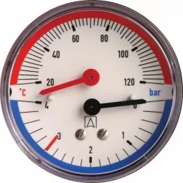 Termomanometr M80 T 0-10 bar, poziomy - Akcesoria grzewcze - miniaturka - grafika 1