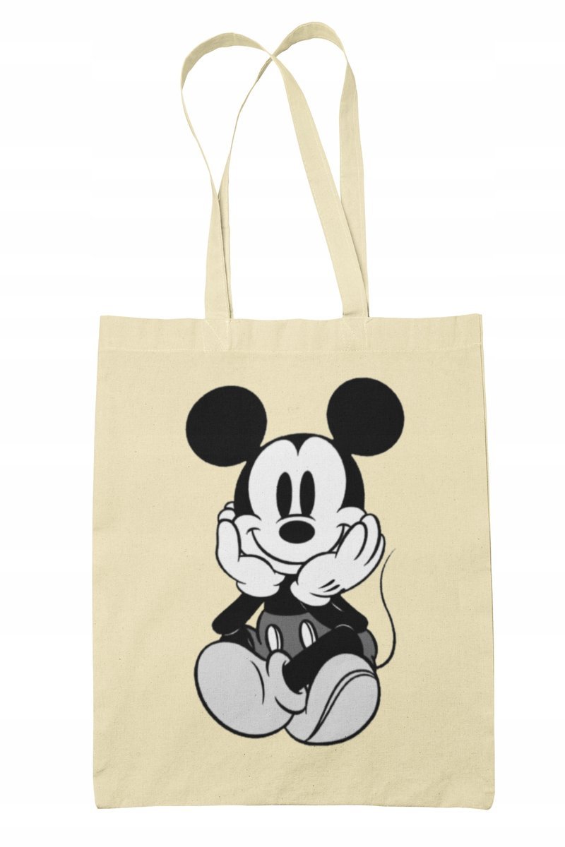 Torba Shopper-materiał-na ramie-myszka miki-prezen