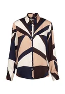 Bluzki damskie - Seidensticker Damska bluzka - modna bluzka - Regular Fit - kołnierz koszuli - długi rękaw - 100% wiskoza, beżowy, 34 - miniaturka - grafika 1