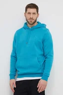 Bluzy męskie - Under Armour bluza męska kolor turkusowy z kapturem z nadrukiem - miniaturka - grafika 1