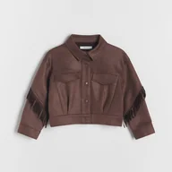 Bluzki dla dziewczynek - Reserved - Koszula z frędzlami - mahoniowy - miniaturka - grafika 1