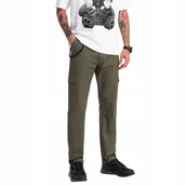 Spodnie męskie - Spodnie męskie z kieszeniami cargo ciemnooliwkowe V1 OM-PACG-0189 XL - miniaturka - grafika 1