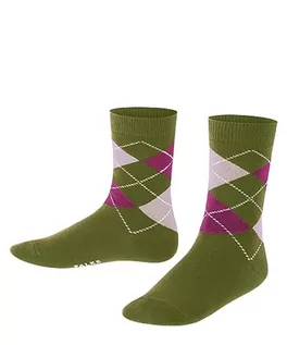 Skarpetki damskie - FALKE Unisex dziecięce Classic Argyle zrównoważona bawełna wzmocnione skarpety dziecięce ze wzorem, oddychające, cienkie, kolorowe w kratkę, 1 para skarpetek, zielony (Calla Green 7756), 27-30 - grafika 1