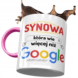Kubek Różowy Dla Synowej Żony Syna Prezent z Nadrukiem ze Zdjęciem+ Opakowanie na prezent (wzór 01) - Kubki - miniaturka - grafika 1