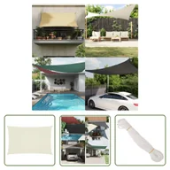 Parasole ogrodowe - The Living Store Prostokątny żagiel ogrodowy - tkanina Oxford - 5x8 m - kremowy - Żagiel Ogrodowy - miniaturka - grafika 1