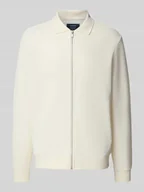 Swetry męskie - Kardigan z kołnierzykiem polo i zamkiem błyskawicznym - miniaturka - grafika 1