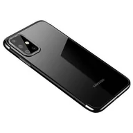 Etui i futerały do telefonów - Clear Color case żelowy pokrowiec etui z metaliczną ramką Samsung Galaxy A72 4G czarny - miniaturka - grafika 1