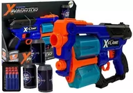 Zabawki militarne - LEANToys Karabin Pistolet Na Piankowe Strzałki Puszki Zasięg 18 m Niebieski - miniaturka - grafika 1