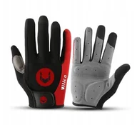 Rękawiczki rowerowe - RĘKAWICZKI SPORTOWE NA ROWER KIJKI DŁUGIE PALCE RĘKAWICE CZARNE CZERWONE - miniaturka - grafika 1