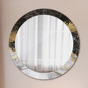 Lustra - Lustro dekoracyjne okrągłe Marmur i złoto - miniaturka - grafika 1