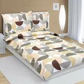 Pościel - Bellatex Pościel bawełniana Półokrąg brązowy, 140 x 220 cm, 70 x 90 cm, 140 x 220 cm, 70 x 90 cm - miniaturka - grafika 1