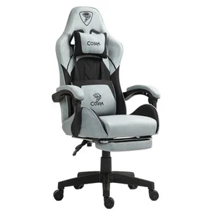 Fotel COBRA Player 5.0 CRF50 Jasnoszaro-czarny + podnóżek - Fotele gamingowe - miniaturka - grafika 1