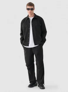 Męskie spodnie casual tkaninowe Outhorn OTHWAW24TTROM0894 - czarne - Spodnie męskie - miniaturka - grafika 1