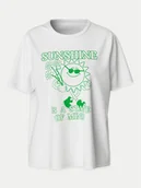 Koszulki i topy damskie - Pieces T-Shirt Tulia 17156902 Biały Oversize - miniaturka - grafika 1