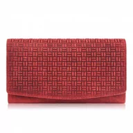 Portfele - PORTFEL DAMSKI SKÓRZANY W STYLU VINTAGE DUŻY CZERWONY PAOLO PERUZZI T-109-HRD - miniaturka - grafika 1