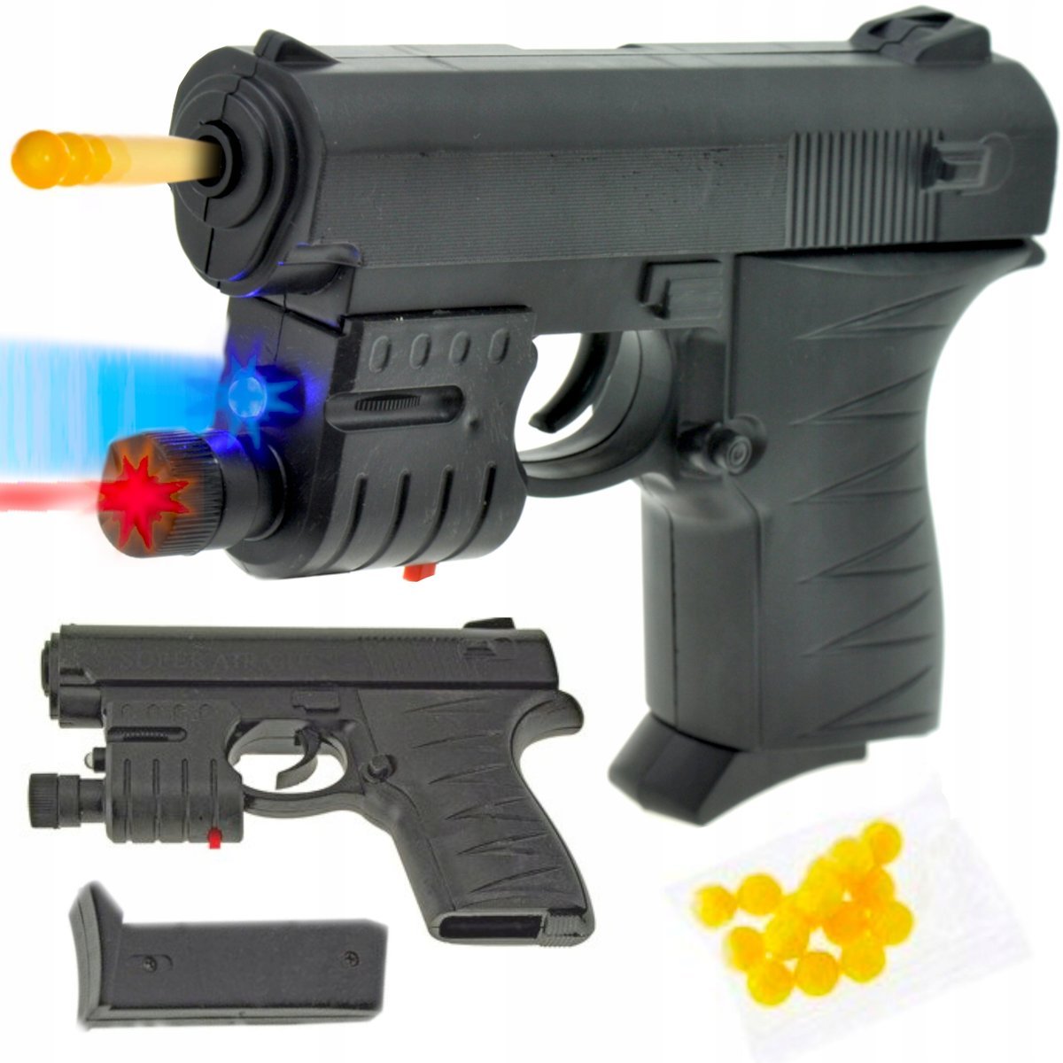 Pistolet na Kulki Five-Seven Fn57 z Laserem i Niebieską Latarką Replika Asg