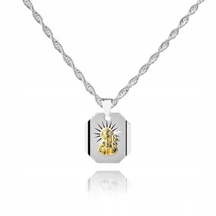 925 Srebrny łańcuszek medalik DEDYKACJA 50 cm S1M6 - Łańcuszki - miniaturka - grafika 1