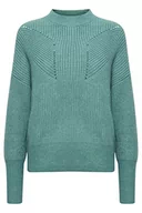 Swetry damskie - ICHI Damski sweter IHMYLLE LS2, 185308/Blue Spruce, XXL - miniaturka - grafika 1