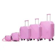 Walizki - Zestaw walizek SEMI LINE T5822-0 Różowy - miniaturka - grafika 1