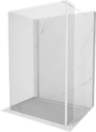 Ścianki i drzwi prysznicowe - Mexen Kioto ścianka prysznicowa Walk-in 130 x 105 x 40 cm, transparent, biała - 800-130-105-221-20-00-040 - miniaturka - grafika 1