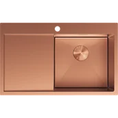 Zlewozmywaki - Mexen Exar zlewozmywak stalowy 1-komorowy z ociekaczem prawy 780 x 480 mm, miedź - 6434781010P-65 - miniaturka - grafika 1