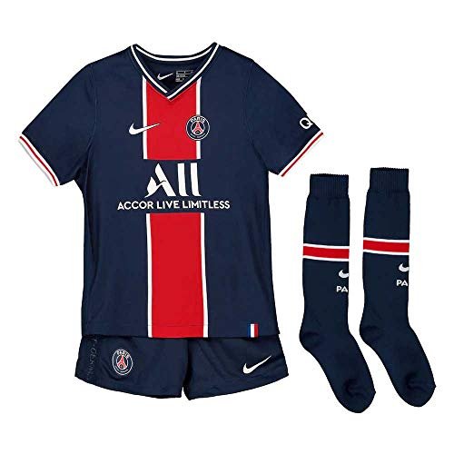 Nike PSG LK NK BRT Kit HM, zestaw piłkarski Unisex, Midnight Navy/(White) (Full Sponsor), XS