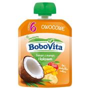 Bobovita Mus owocowy w tubce banan z owocami i mlekiem kokosowym 80g 601614