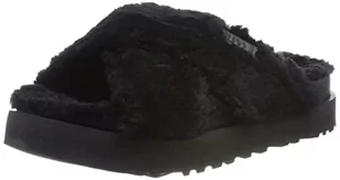 UGG Fuzz Sugar Cross Slide, Kapcie Damskie, Czarny, 40 EU - Kapcie damskie - miniaturka - grafika 1