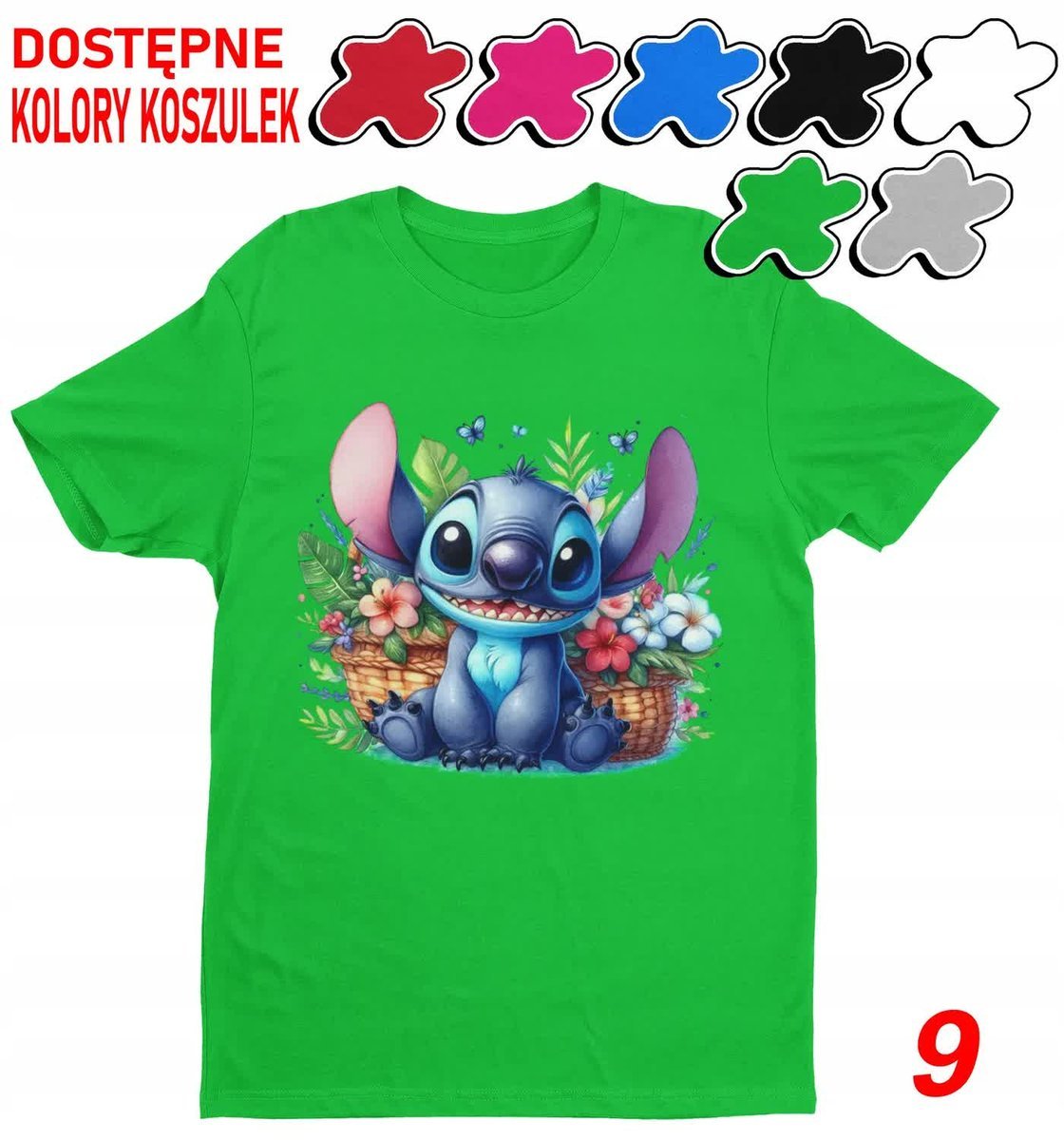 Koszulka Dziecięca Z Nadrukiem Stitch Stich Angel Dużo Wzorów -M 134-140