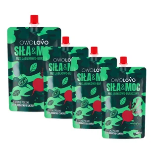 OWOLOVO Siła & Moc Mus jabłkowo-buraczany 200 g x 4 sztuk - Koncentraty warzywne, przeciery - miniaturka - grafika 1