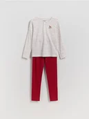 Piżamy dla dziewczynek - Reserved - Świąteczna piżama z bawełny - czerwony - miniaturka - grafika 1