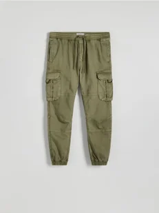 Reserved - Spodnie cargo jogger - ciemnozielony - Spodnie męskie - miniaturka - grafika 1