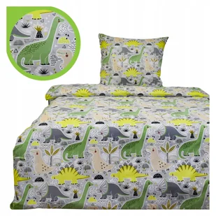 Pościel Dziecięca 160x200 1 x 70x80 Dinozaury Produkt Polski Bawełna - Pościel dla dzieci - miniaturka - grafika 1