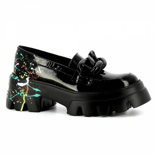 Czarne mokasyny na platformie CARINII - Carinii - Mokasyny damskie - miniaturka - grafika 1