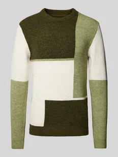 Sweter z dzianiny z prążkowanymi wykończeniami - Swetry męskie - miniaturka - grafika 1
